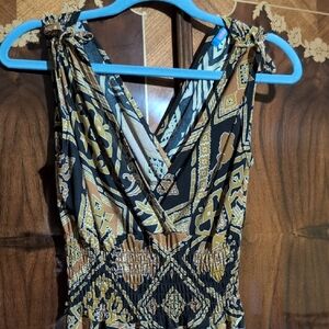 Bohemian Print Sleeveless Jumpsuit